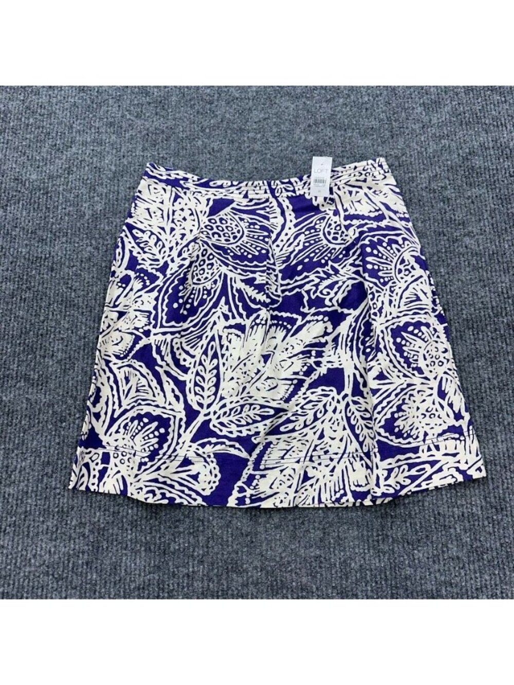 LOFT Linen Blend Floral Botanical A Line Skirt Resort Wear Womens Size 10 NEW